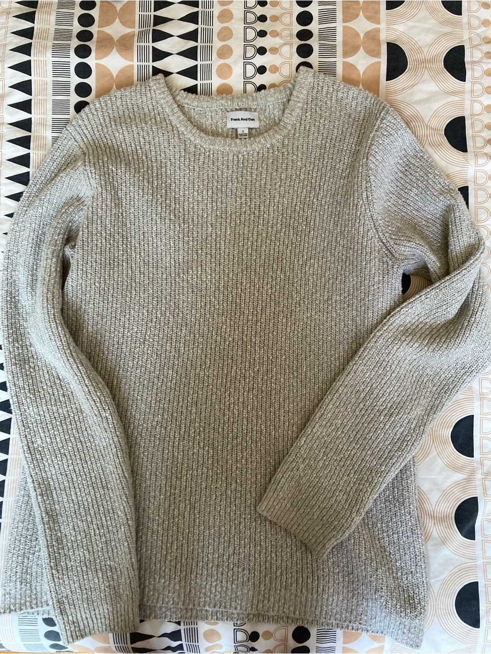 Frank & Oak Heather Gray Ribbed Crewneck Sweater